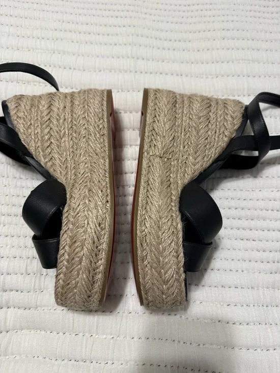 NWOT Christian Louboutin Wedge Espadrille Sandals with Ankle Strap - Picture 8 of 14